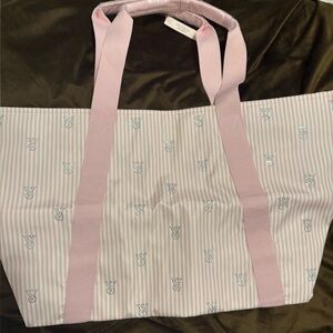 Victoria's Secret Pink and White Striped Tote